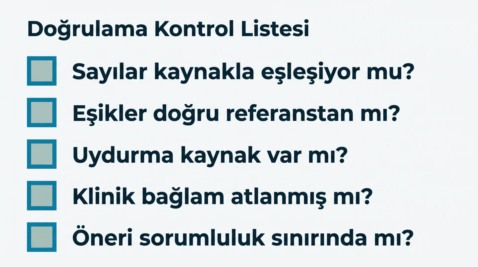 Doğrulama Kontrol Listesi şeması